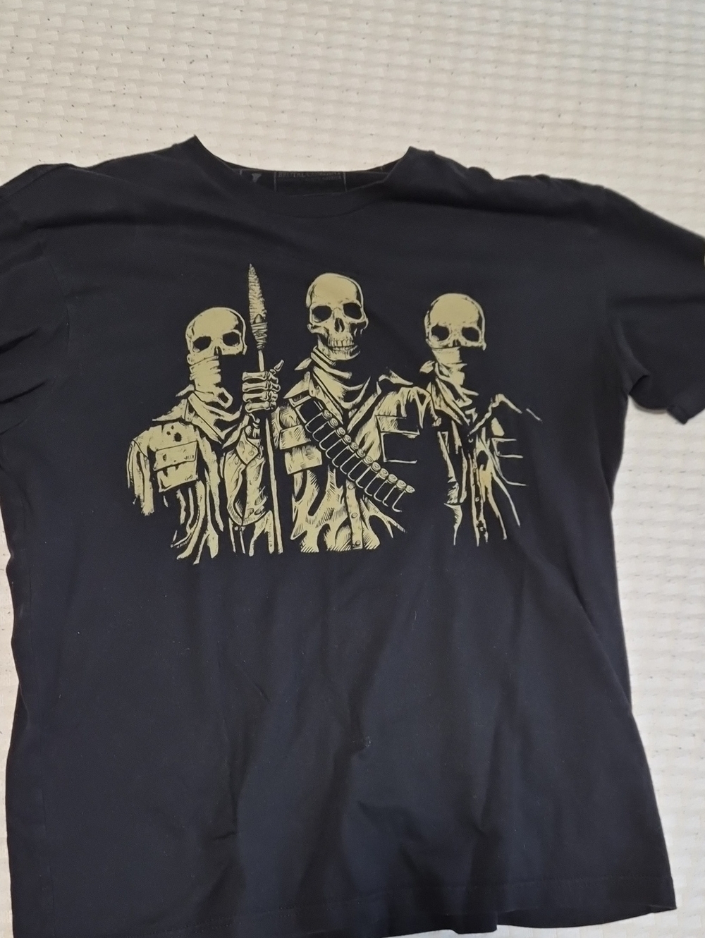 Brutal Co Men's Black Skeleton Soldiers Graphic Tee Size L